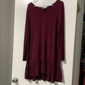 Maroon long sleeve dress